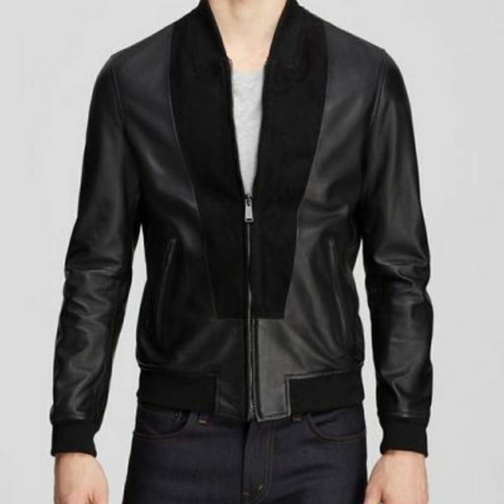 Kent and Curwen leather bomber jacket